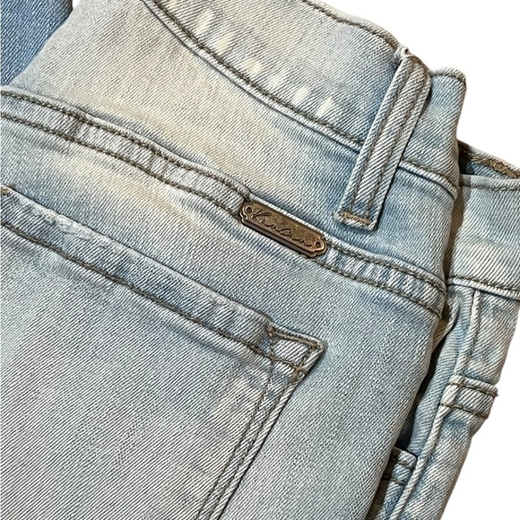 KanCan 25 Light Bleached Denim Skinny Jeans Distressed Button Fly Classic - Picture 5 of 8